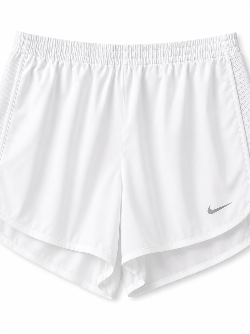 Nike White Running Shorts with Gray Swoosh